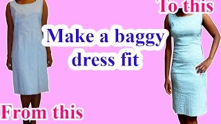 DIY clothes  How to make a dress fit tighterRemakes [upl. by Welford549]