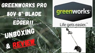 Greenworks Pro 80V 8quot Blade Edger Unboxing amp Review [upl. by Ayahc]