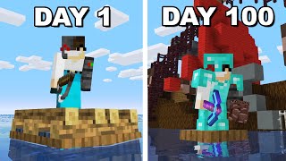 I Survived 100 Days Stranded on a Raft in Minecraft [upl. by Attenej8]