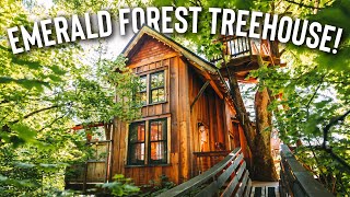 Tiny House w a ZIPLINE  Emerald Forest Treehouse Full Tour 📍WA [upl. by Armelda419]