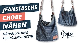 DIY Jeanstasche selber nähen  Nähanleitung quotChobequot UpcyclingTasche [upl. by Monika166]